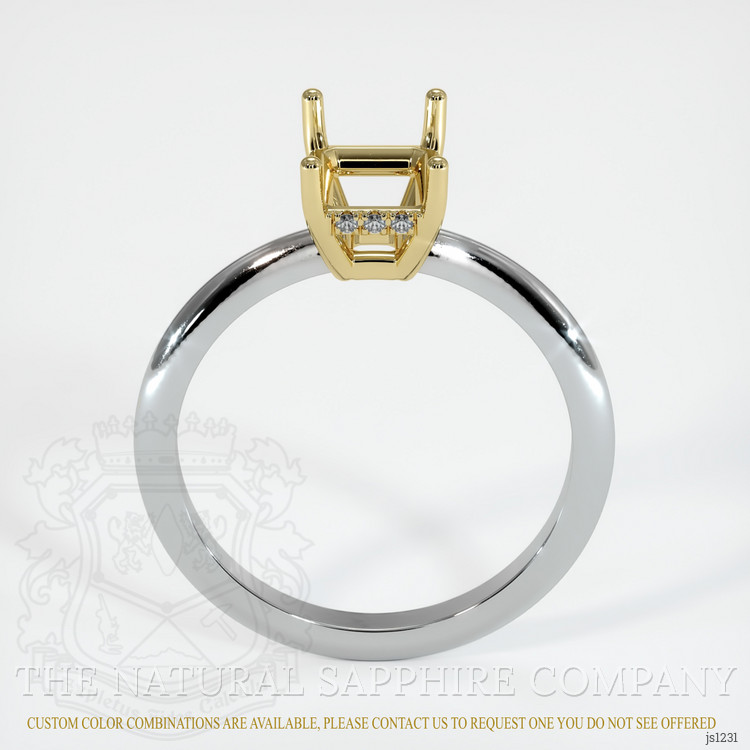 14K Yellow & White Pave Ring Setting