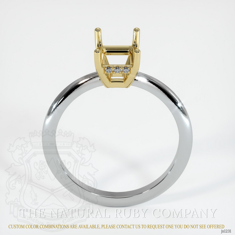 14K Yellow & White Pave Ring Setting