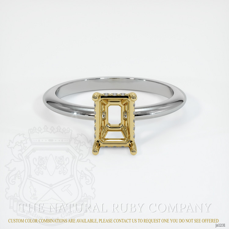 18K Yellow & White Pave Ring Setting