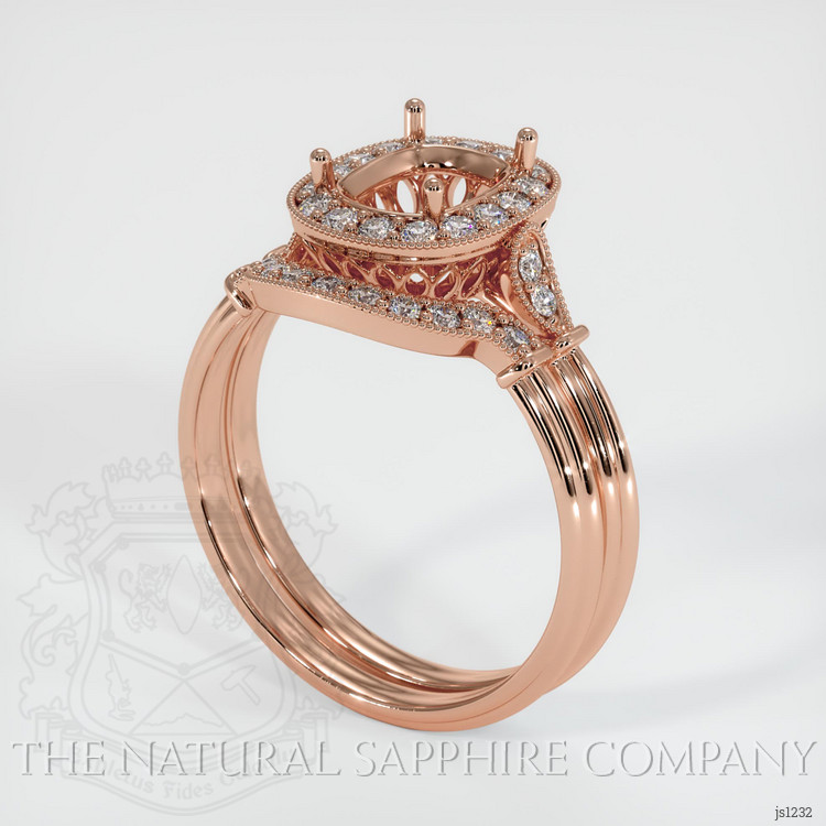 14K Rose Gold Antique Style Ring Setting