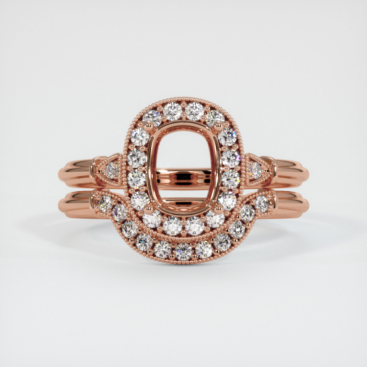 14K Rose Gold Antique Style Ring Setting