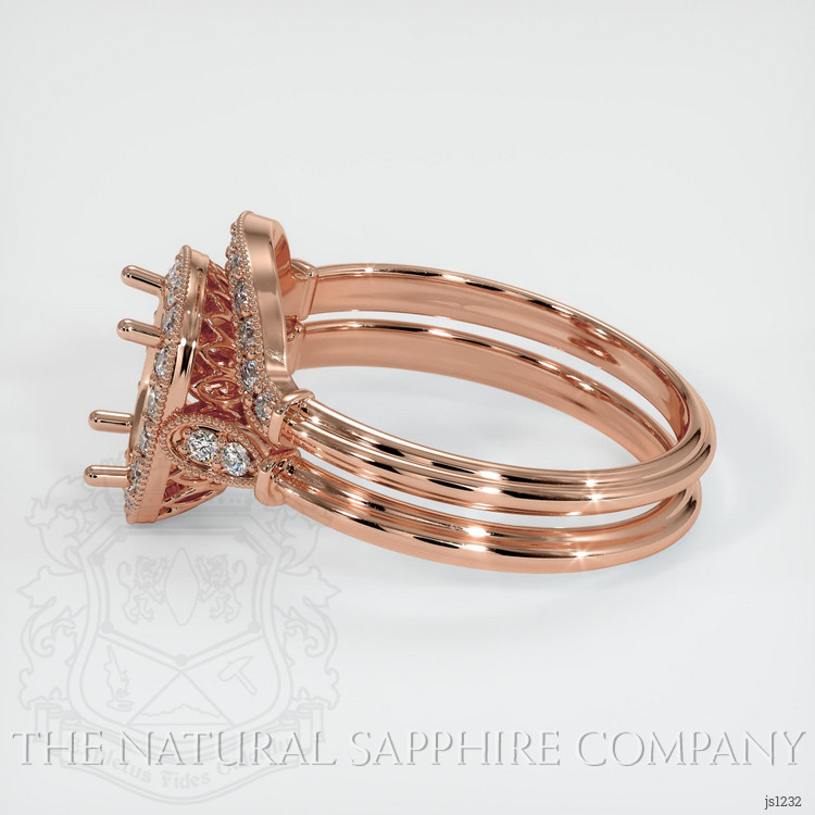 14K Rose Gold Antique Style Ring Setting