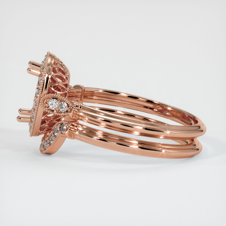 14K Rose Gold Antique Style Ring Setting