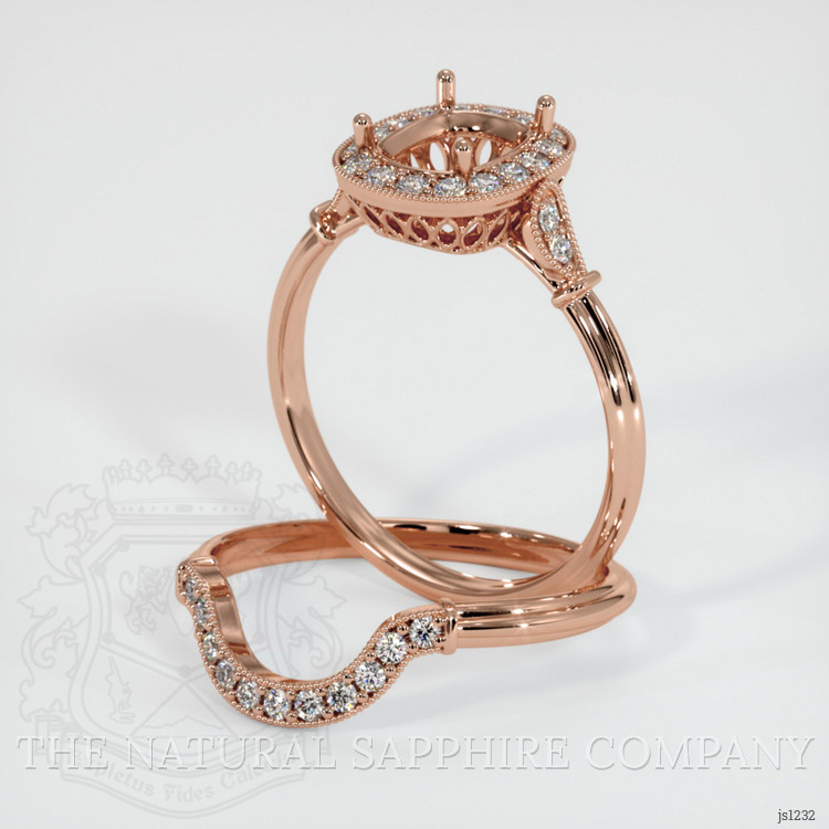 14K Rose Gold Antique Style Ring Setting