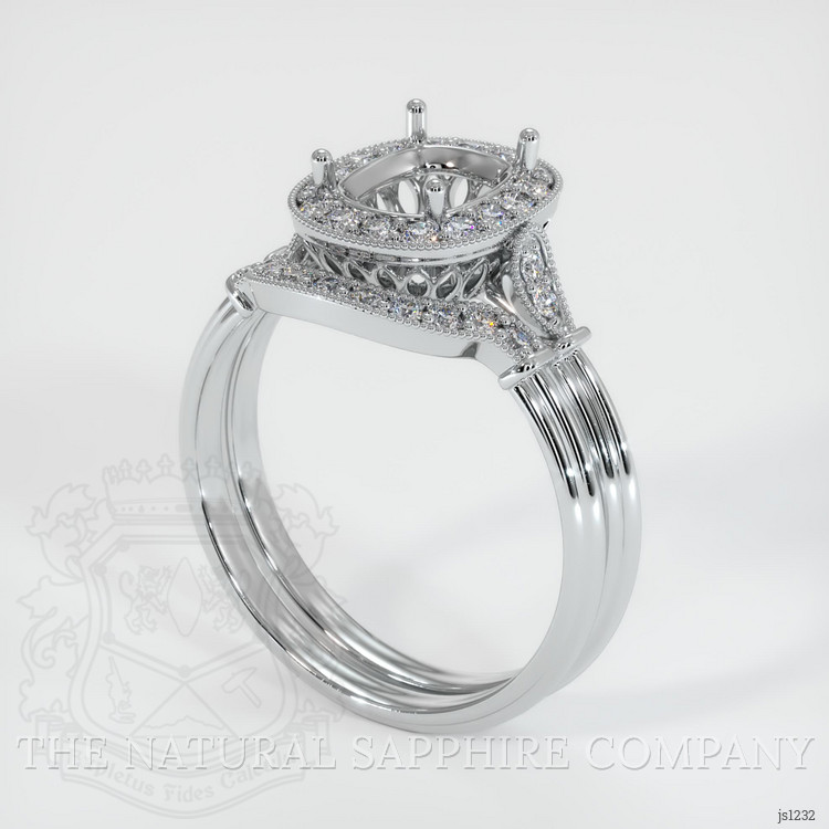 10K White Gold Antique Style Ring Setting