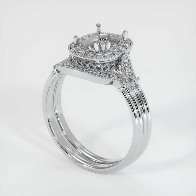 10K White Gold Antique Style Ring Setting