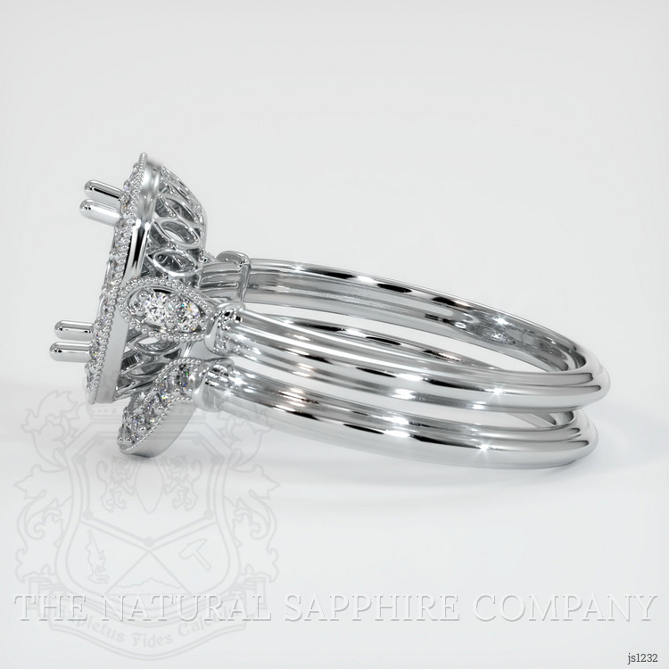 10K White Gold Antique Style Ring Setting