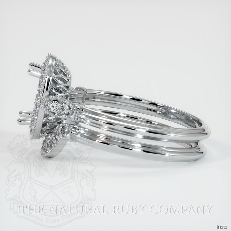 10K White Gold Antique Style Ring Setting