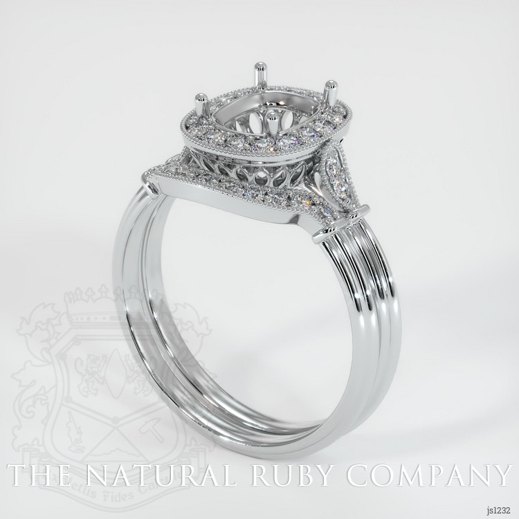 14K White Gold Antique Style Ring Setting