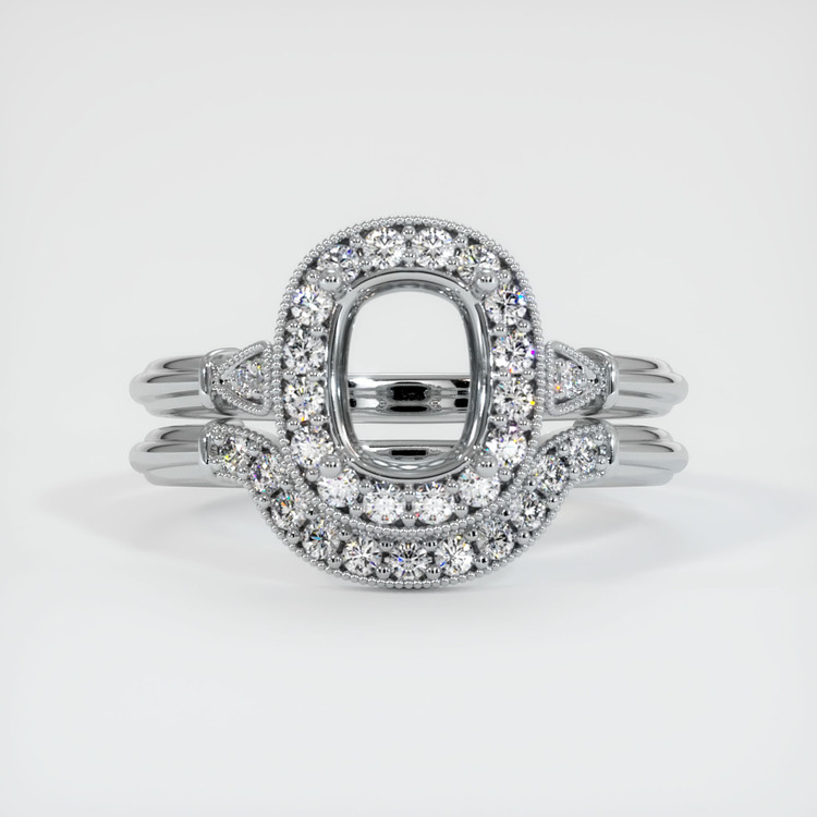 14K White Gold Antique Style Ring Setting