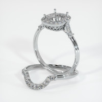 14K White Gold Antique Style Ring Setting Image