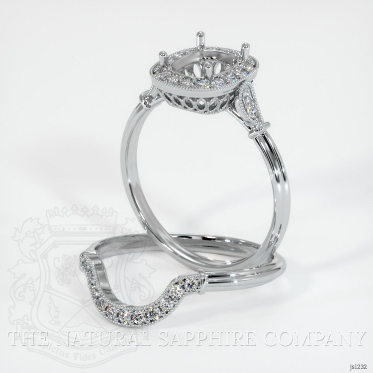 14K White Gold Antique Style Ring Setting
