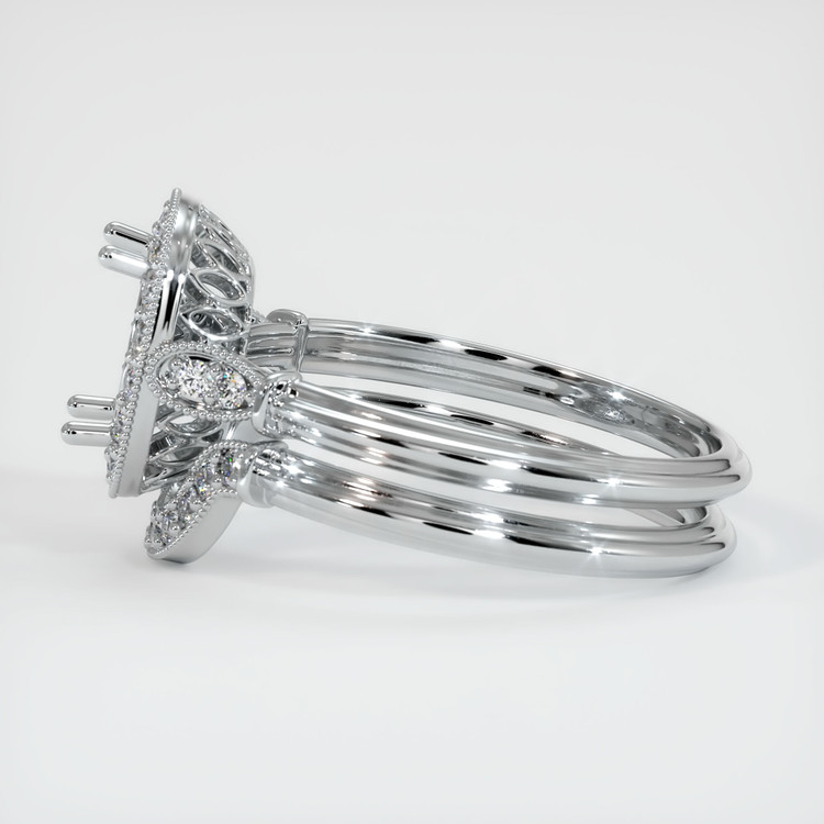 18K White Gold Antique Style Ring Setting