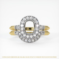 14K White & Yellow Antique Style Ring Setting Image