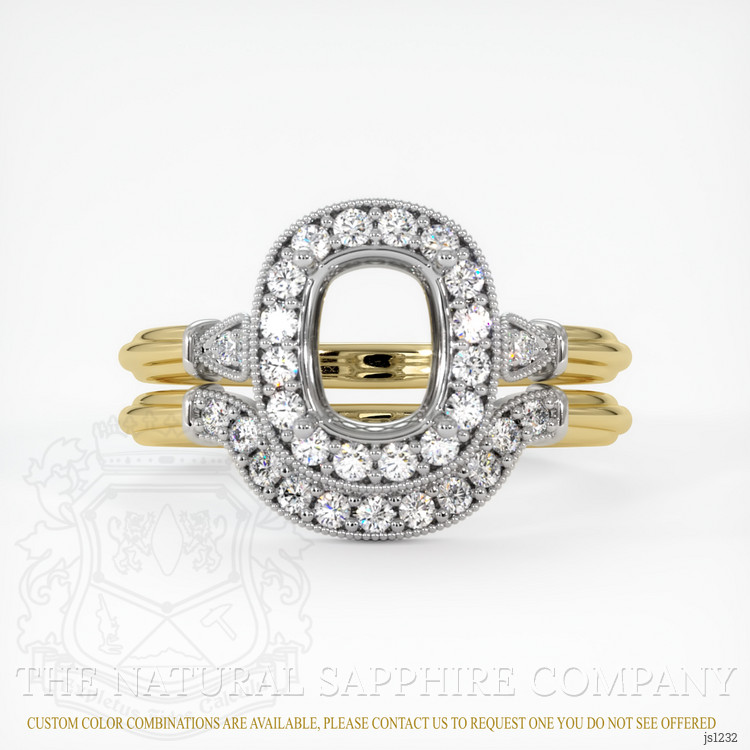 14K White & Yellow Antique Style Ring Setting
