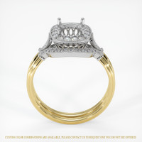 14K White & Yellow Antique Style Ring Setting Image