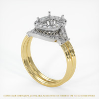18K White & Yellow Antique Style Ring Setting Image