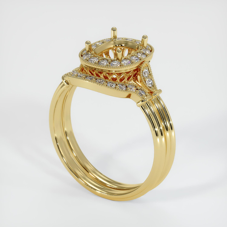 18K Yellow Gold Antique Style Ring Setting