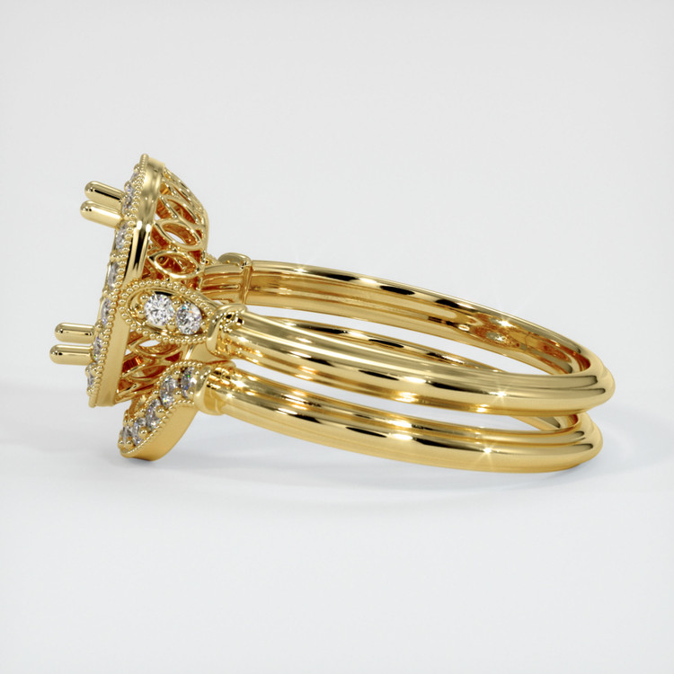18K Yellow Gold Antique Style Ring Setting