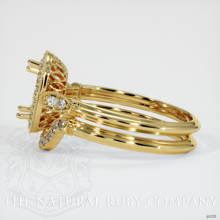 18K Yellow Gold Antique Style Ring Setting