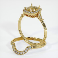 18K Yellow Gold Antique Style Ring Setting Image