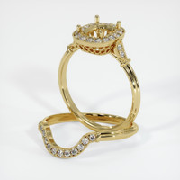 18K Yellow Gold Antique Style Ring Setting Image