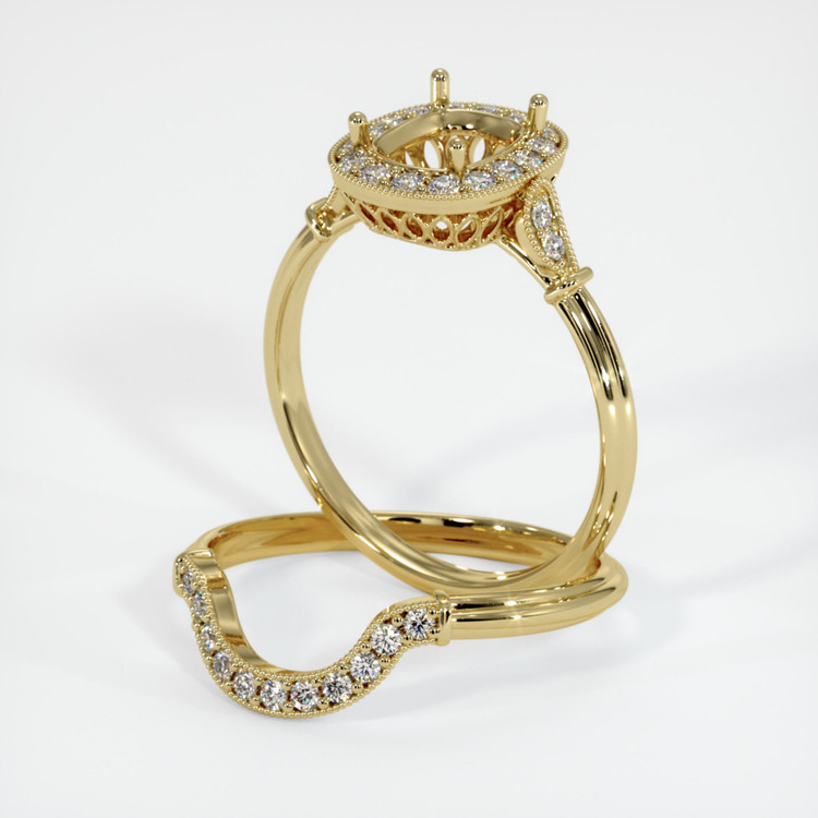 18K Yellow Gold Antique Style Ring Setting