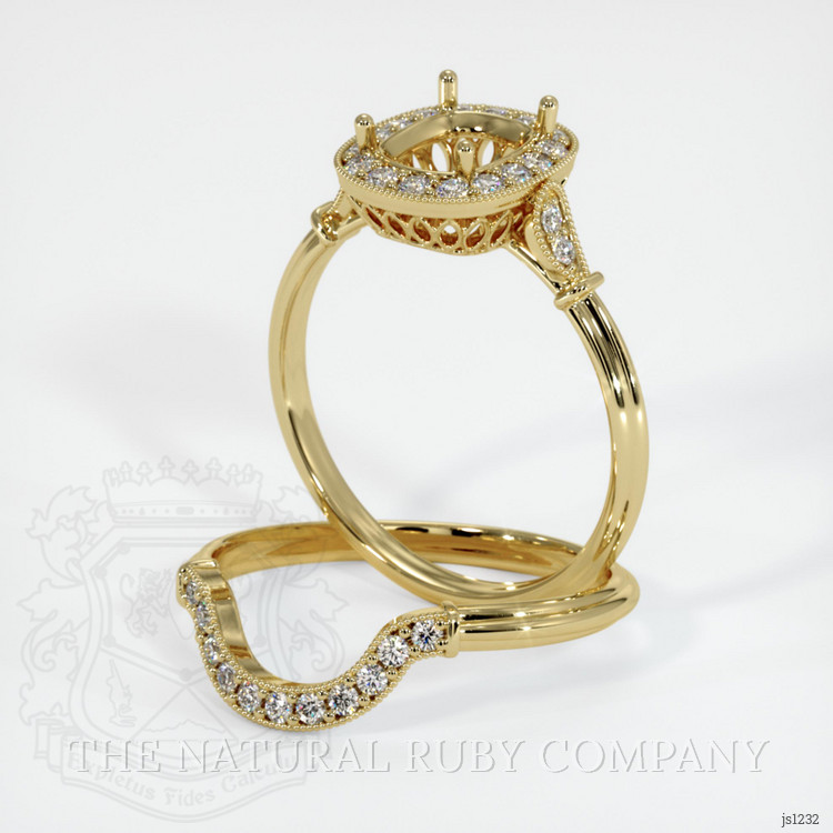 18K Yellow Gold Antique Style Ring Setting
