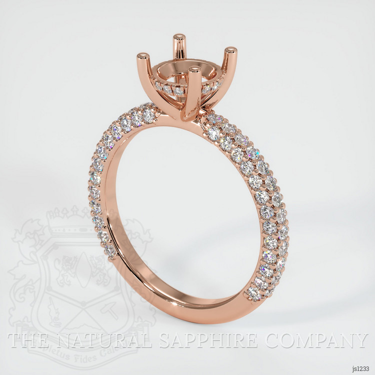 14K Rose Gold Pave Ring Setting