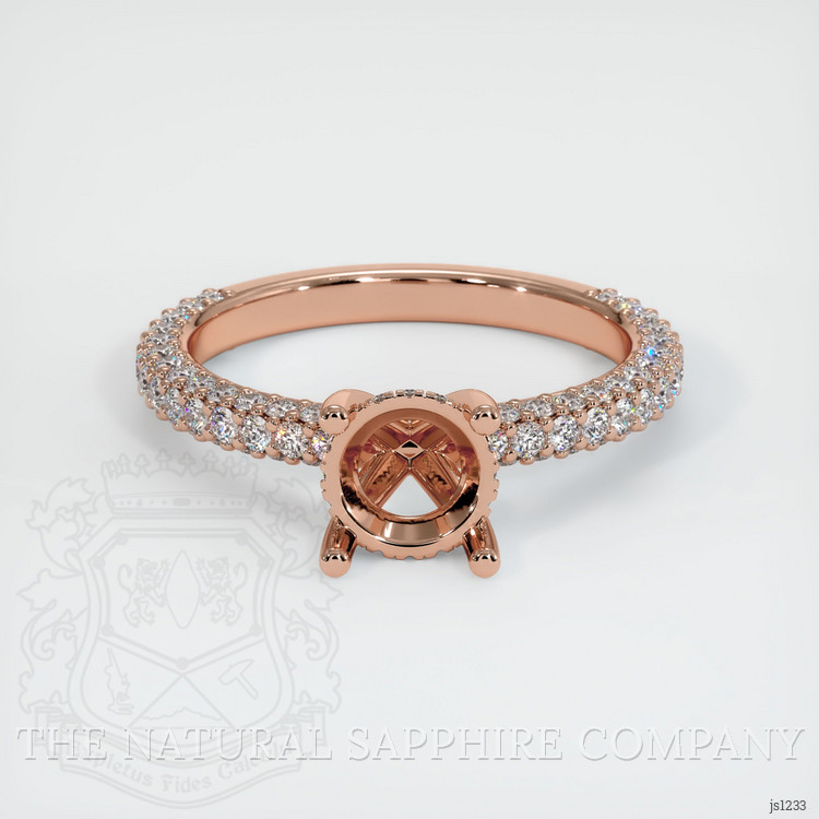 14K Rose Gold Pave Ring Setting