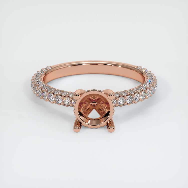 14K Rose Gold Pave Ring Setting