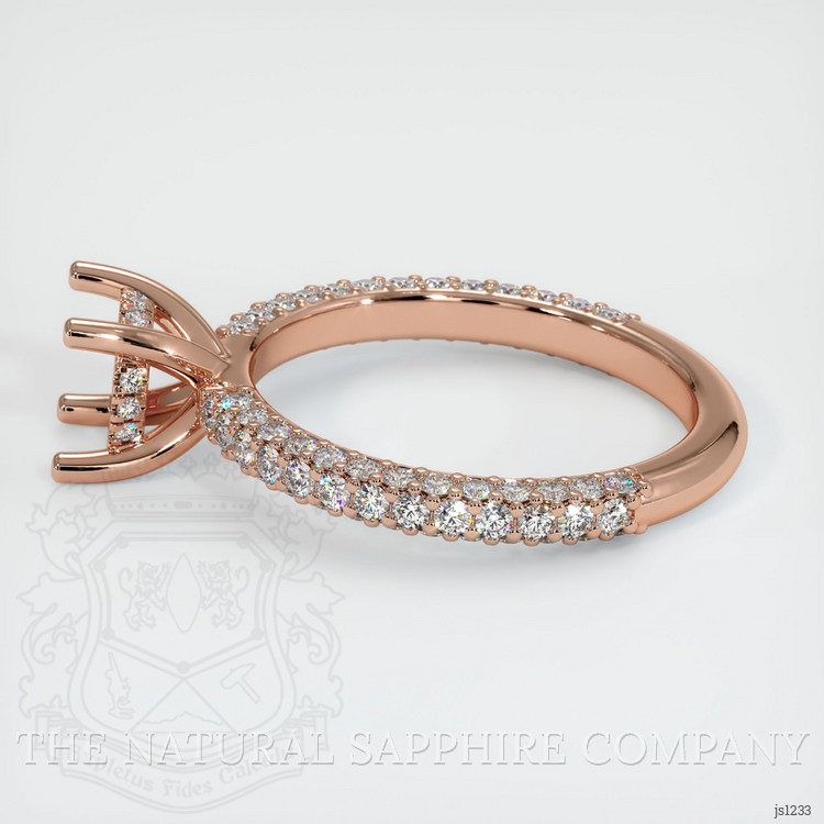 14K Rose Gold Pave Ring Setting