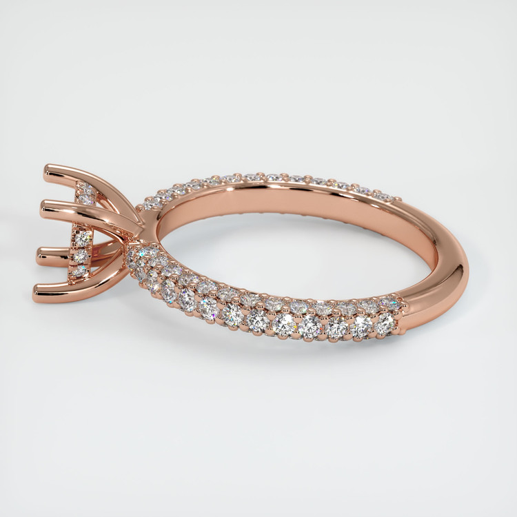 14K Rose Gold Pave Ring Setting