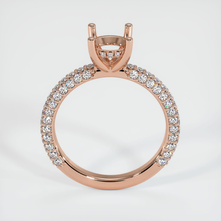 14K Rose Gold Pave Ring Setting