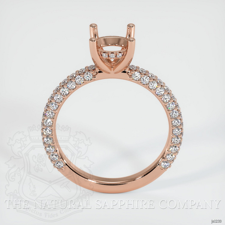 14K Rose Gold Pave Ring Setting