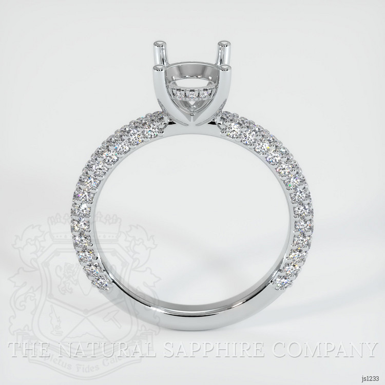 14K White Gold Pave Ring Setting