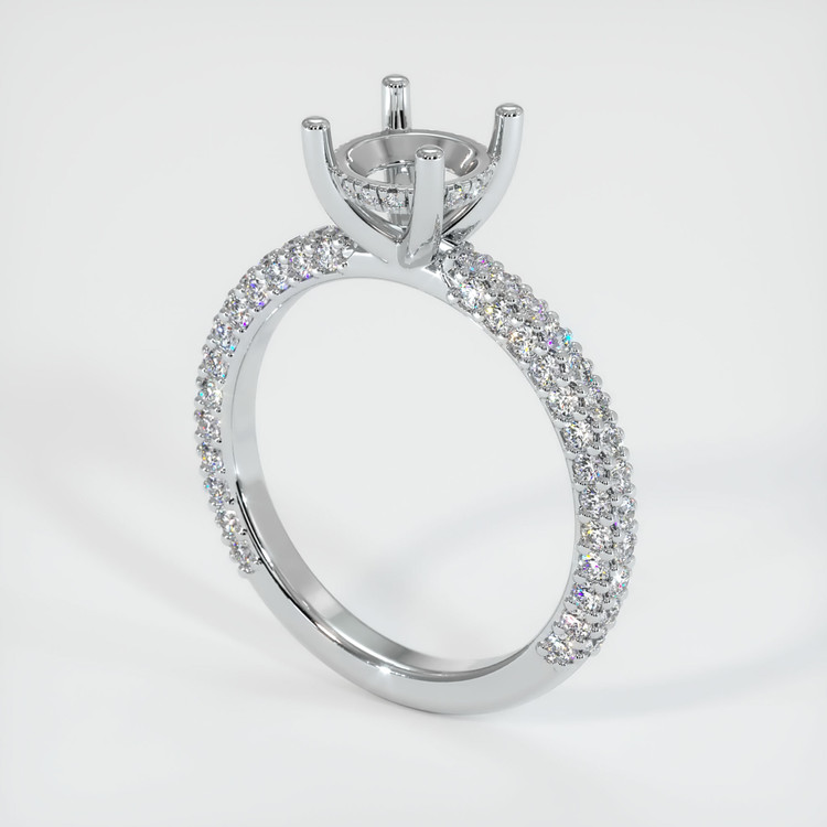 18K White Gold Pave Ring Setting