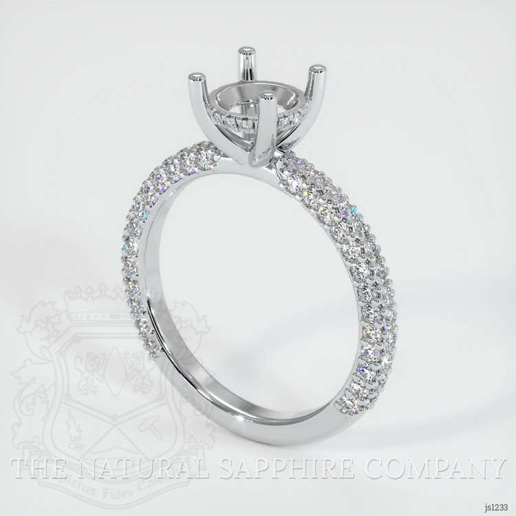 18K White Gold Pave Ring Setting