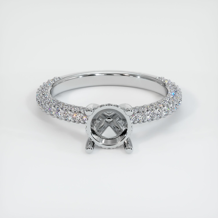 18K White Gold Pave Ring Setting