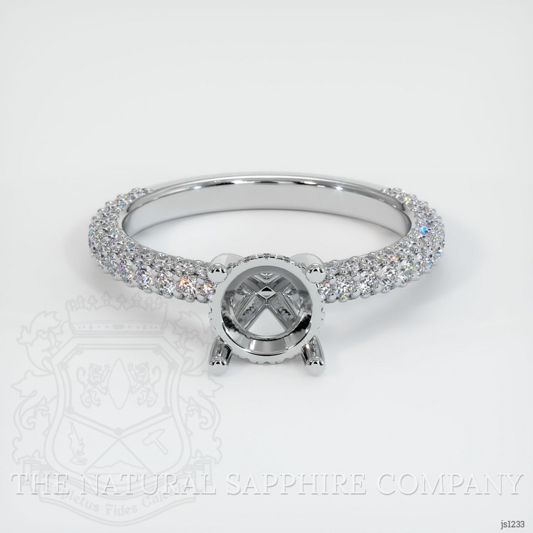 18K White Gold Pave Ring Setting