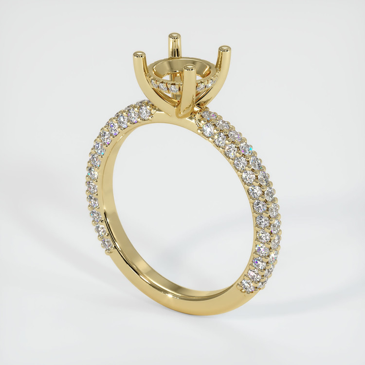 14K Yellow Gold Pave Ring Setting