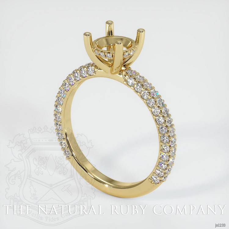 14K Yellow Gold Pave Ring Setting