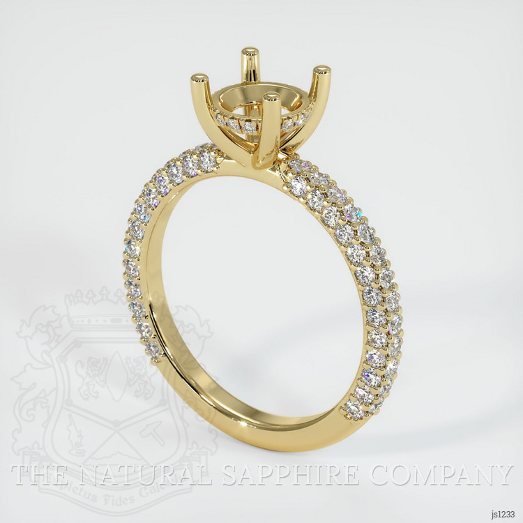 14K Yellow Gold Pave Ring Setting