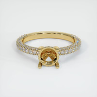 14K Yellow Gold Pave Ring Setting Image