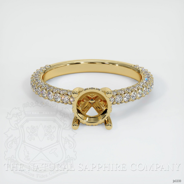 14K Yellow Gold Pave Ring Setting