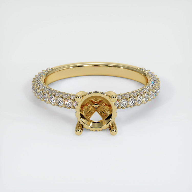 14K Yellow Gold Pave Ring Setting