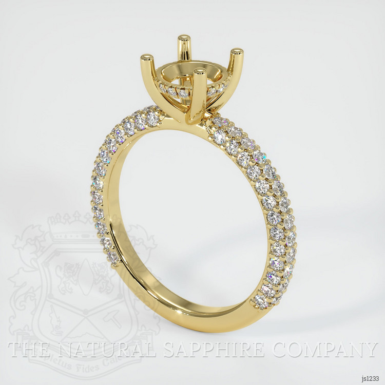 18K Yellow Gold Pave Ring Setting