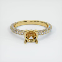 18K Yellow Gold Pave Ring Setting Image