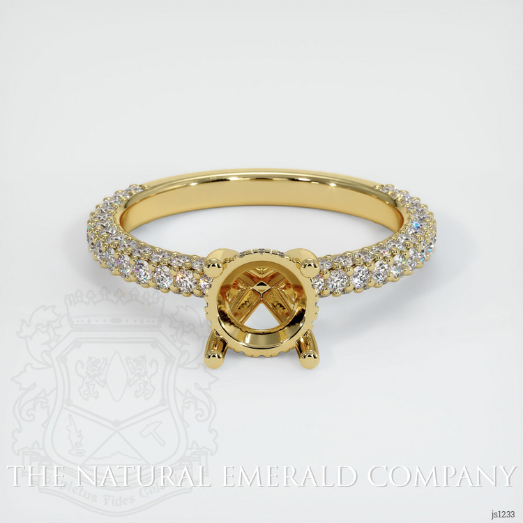 18K Yellow Gold Pave Ring Setting