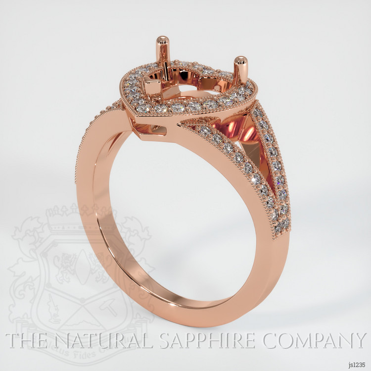 14K Rose Gold Pave Ring Setting